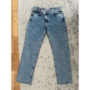 Mango cross cross high ride straight leg Jean